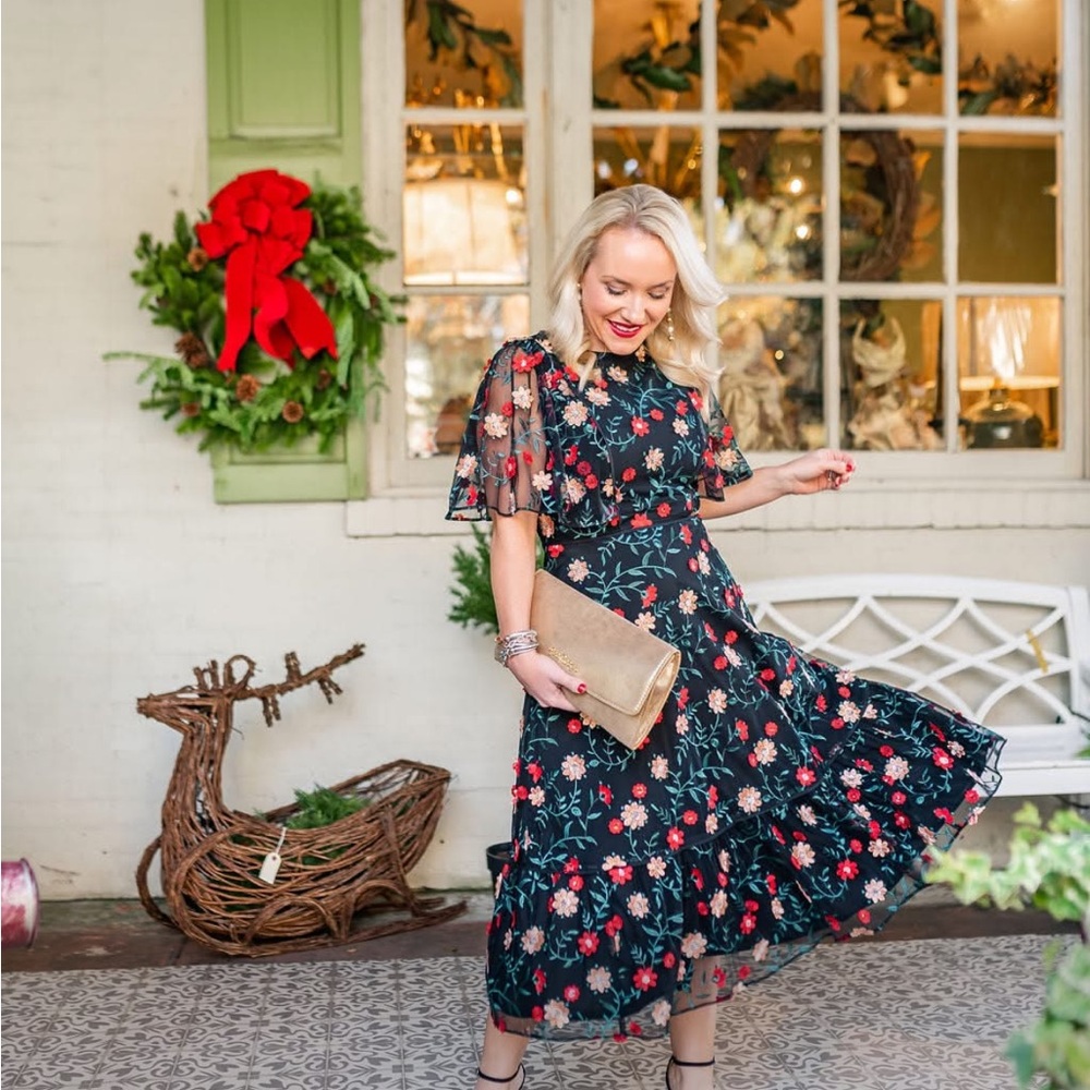 Draper James Embroidered Tulle Dress